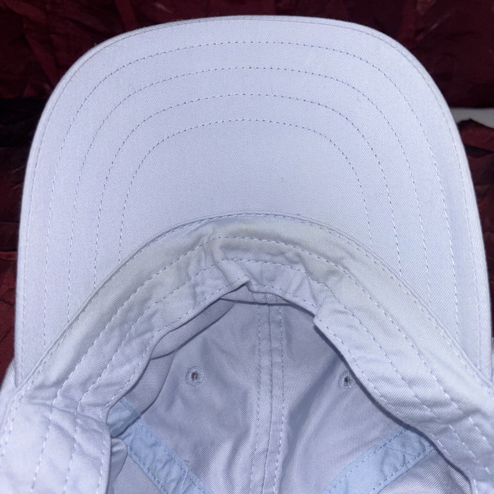 Vtg Nike Light Blue Poly/Cotton Hook & Loop Strap Silver Tag Blue Swoosh Hat/Cap - Picture 8 of 15
